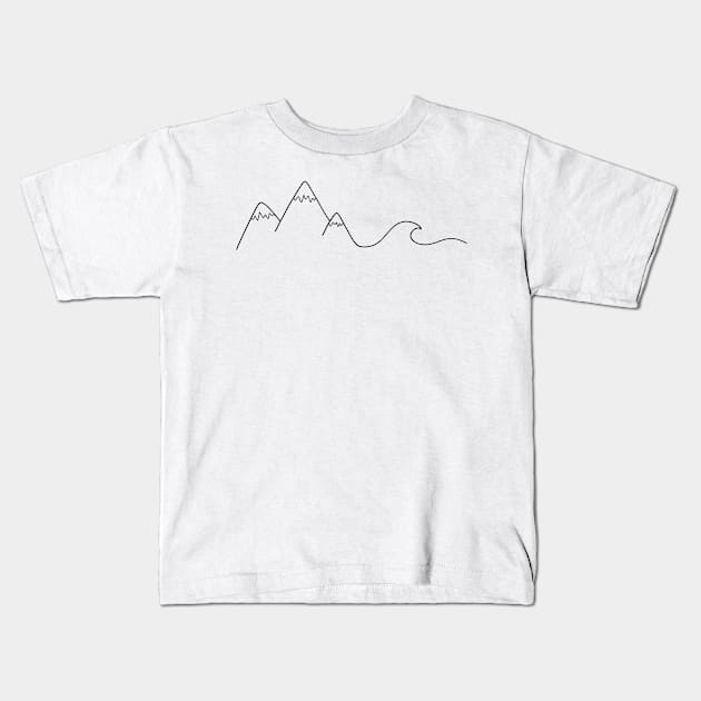 Mountain Wave Kids T-Shirt by katielavigna